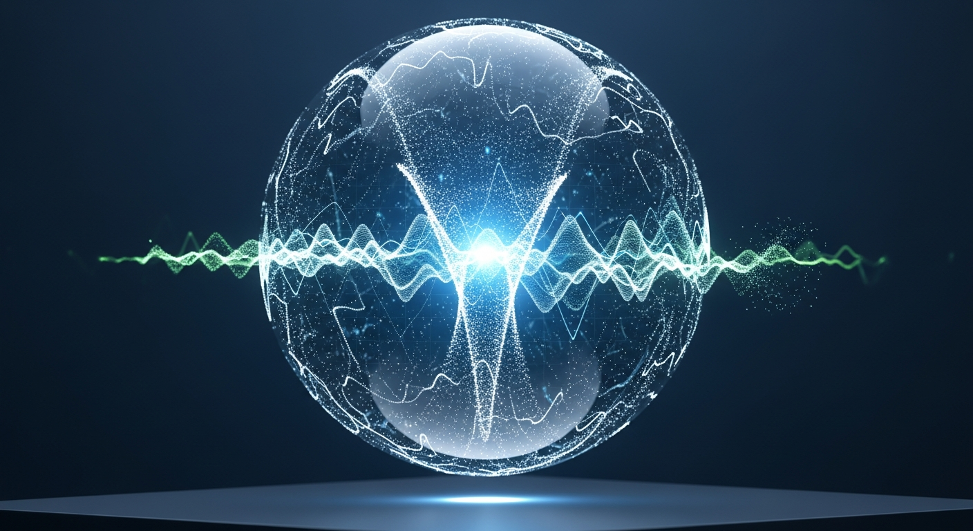 Visual enhancement Une image conceptuelle d'une boule de cristal ou d'un télescope financier, suggérant la prédiction de l'avenir financier ou des taux, avec des éléments abstraits de graphiques ou de données.