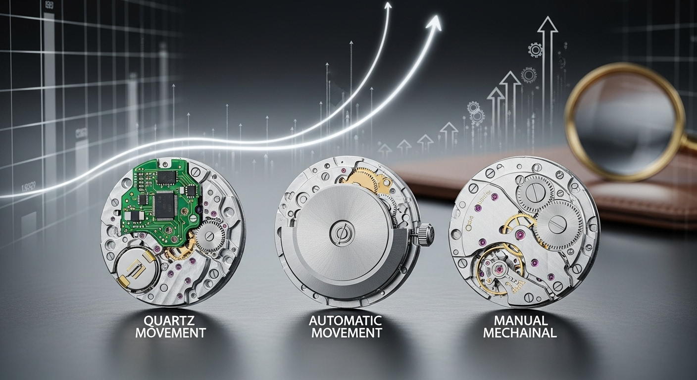 Comment différencier à l'œil et au toucher un mouvement quartz, automatique ou mécanique manuel ?