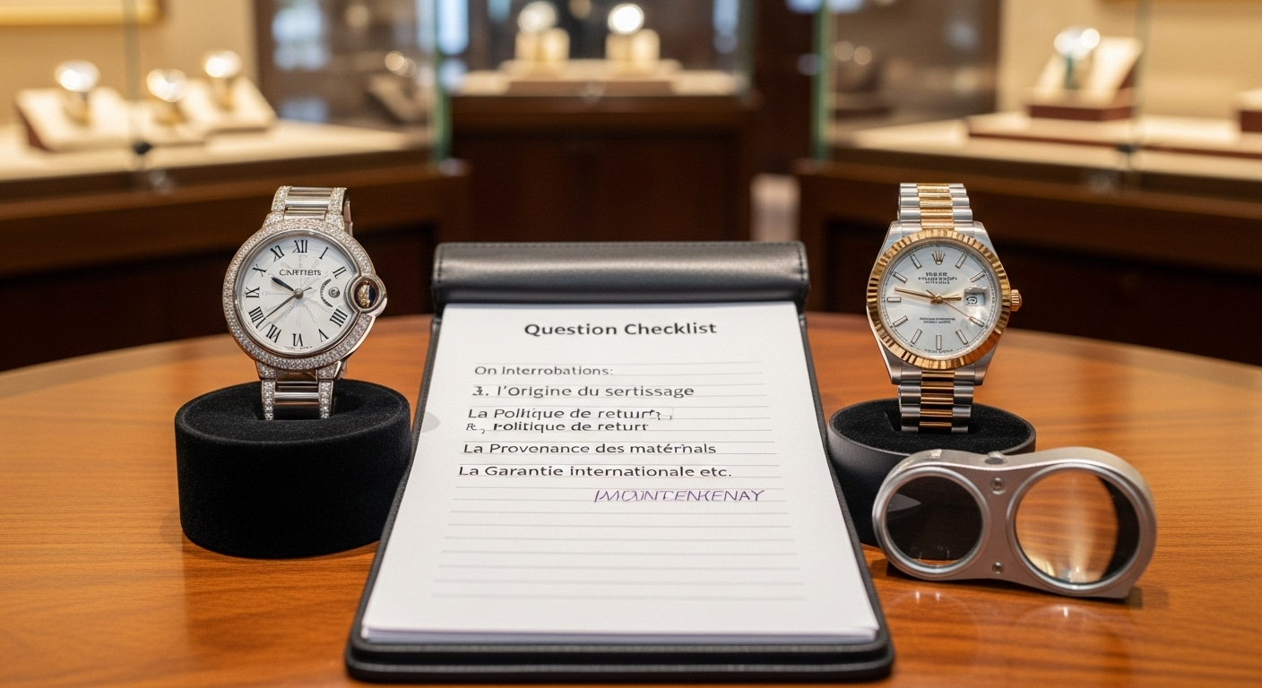 Les 27 questions qui sécurisent l'achat d'une montre de luxe pour femme — en boutique ou en ligne